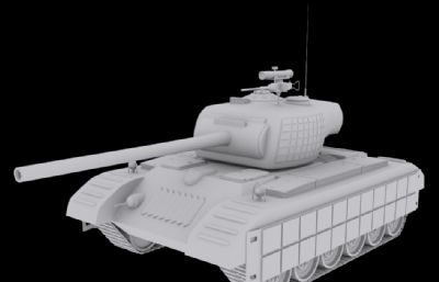 潘兴坦克,二战重型坦克3D模型白模