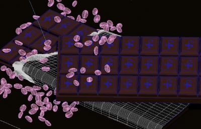 巧克力,咖啡豆美食海报设计3D模型