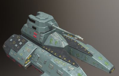 未来悬浮坦克步战车3D模型
