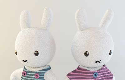 兔子玩偶3D模型,FBX,MAX格式