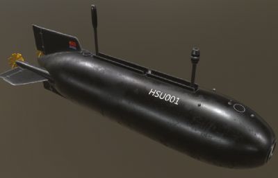 HSU001深潜探测器,国庆阅兵装备3d模型