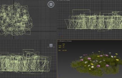 游戏场景里的漂亮花草3D模型
