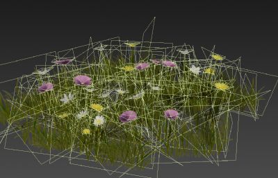 游戏场景里的漂亮花草3D模型