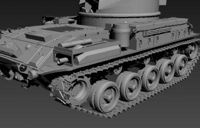 高模M42陆战车坦克3D模型