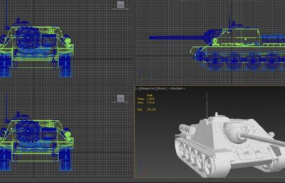 高模--坦克3D模型