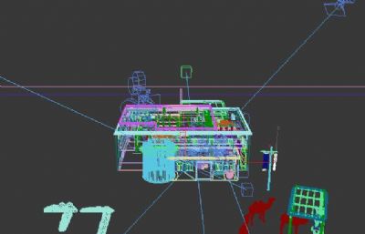 龙门飞甲-新龙门客栈场景整体设计3D模型，没有火堆贴图