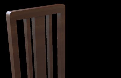 简单的高靠背木椅子3D模型