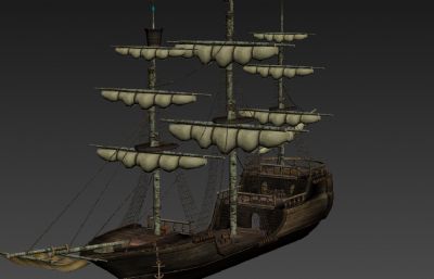 很久前做的古代帆船3D模型