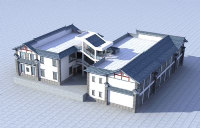 白族民居酒店建筑3D模型