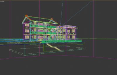 白族民居自建三层房屋3D模型
