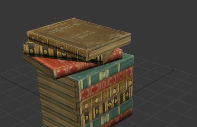游戏场景中的欧式书籍3D模型