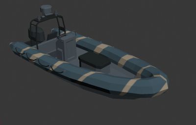 Low Poly快艇登陆艇3D模型