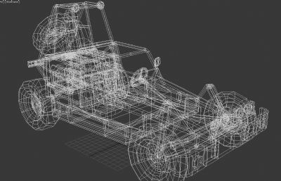 Low Poly风格武装越野车3D模型