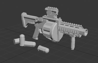 低模---榴弹枪3D模型