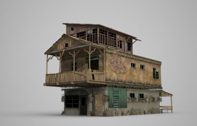 两层民房楼房3D模型(网盘下载)