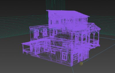 两层民房楼房3D模型(网盘下载)