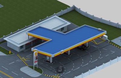 壳牌标准加油站3D模型