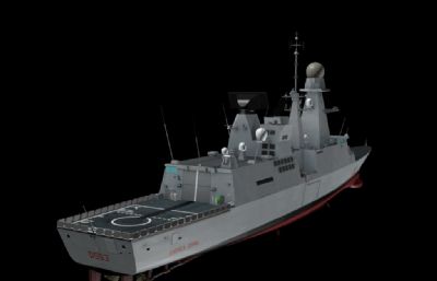 法意地平线级驱逐舰3D模型,MAX,FBX格式