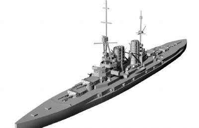 一战德国马肯森级战列巡洋舰STL模型