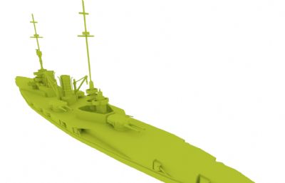 一战德国海军冯德坦恩号战列巡洋舰STL模型
