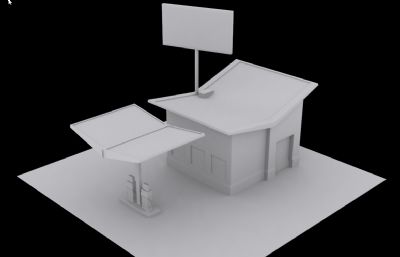 简易加油站3D模型