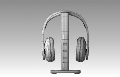 高保真头戴式耳机3D模型