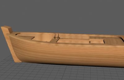 小木船maya2018模型