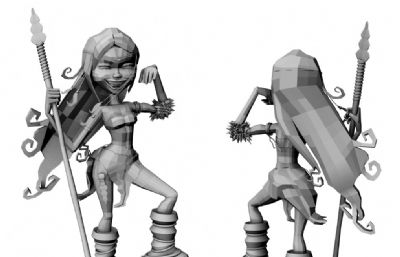 狩猎女孩maya模型