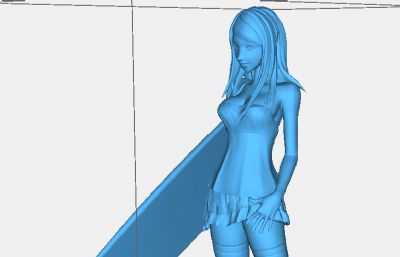 冲浪女孩STL模型,可3D打印