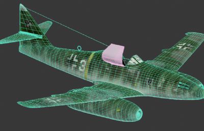 二战德国空军me-262战斗机MAX模型,FBX模型
