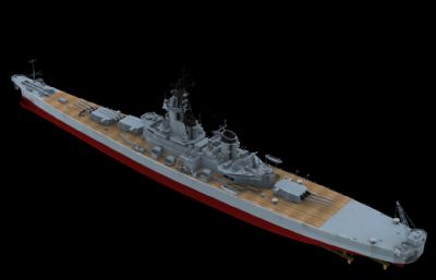 美国海军密苏里号战列舰MAX,FBX模型