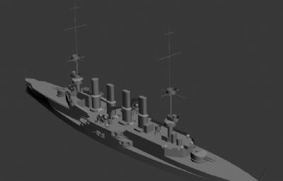 一战德国海军沙恩霍斯特级装甲巡洋舰OBJ模型