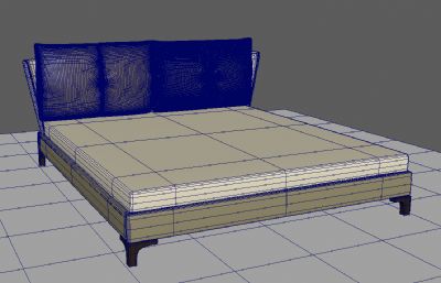 床加枕头maya模型,MB,OBJ格式模型