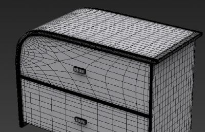 圆角柜,圆角床头柜3D模型