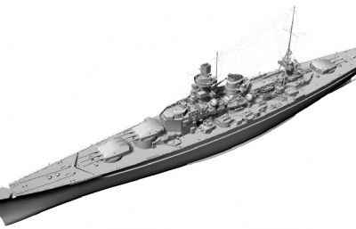 二战德国海军沙恩霍斯特级战列巡洋舰STL模型