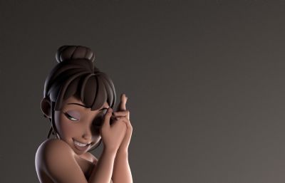 阿曼达夏季女孩maya模型,有贴图,带绑定