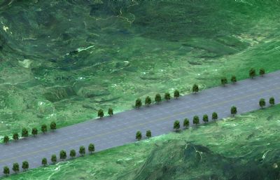 山间公路场景3D模型