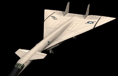 北美航空xb-70战略轰炸机3D模型