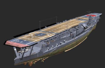 日本联合舰队加贺号航空母舰3D模型