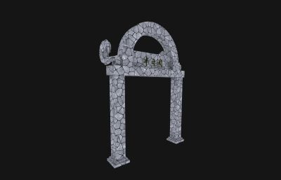 酒馆门架,门头3D模型