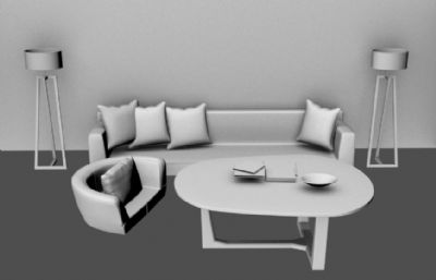 客厅家具组合maya模型