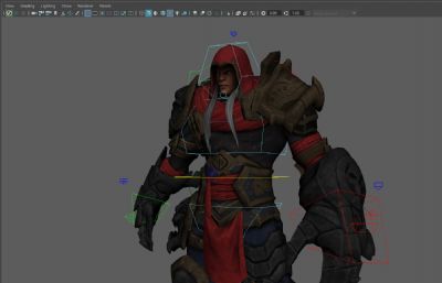 War-天启四骑士,暗黑血统游戏主角maya模型,带完整贴图,带绑定