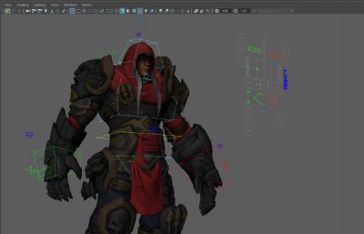 War-天启四骑士,暗黑血统游戏主角maya模型,带完整贴图,带绑定