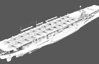 日本联合舰队翔鹤级航空母舰3D模型,MAX,FBX,OBJ格式