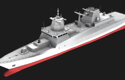 德国海军巴登-符腾堡级护卫舰3D简模,MAX,OBJ格式