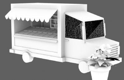 小吃车,冰淇淋车OBJ模型
