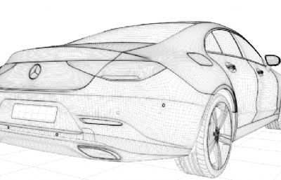 奔驰AMG A级轿车汽车C4D模型
