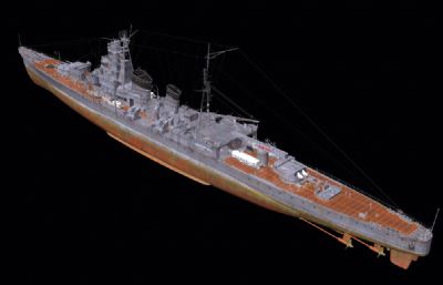 青叶号重巡洋舰OBJ模型