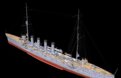 筑摩号轻巡洋舰OBJ模型