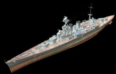 胡德号战列巡洋舰OBJ模型